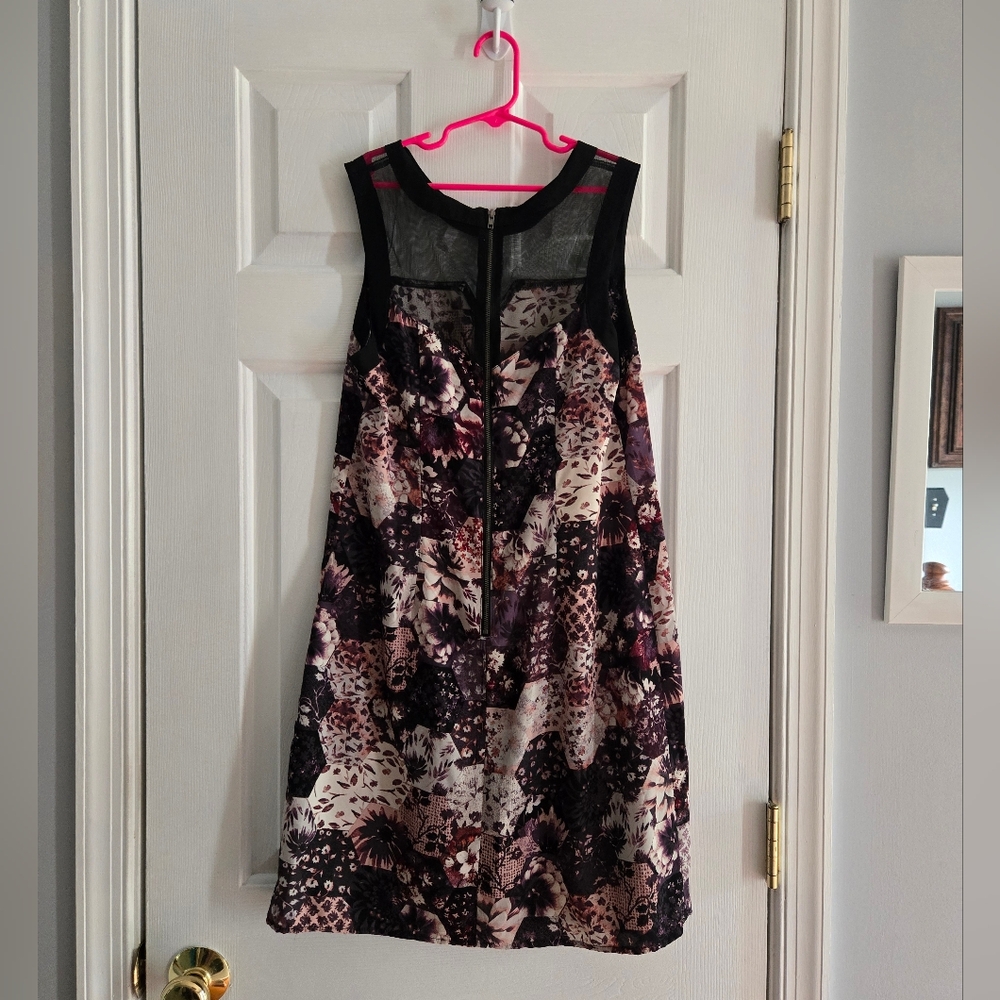 Xhilaration Medium Black and Purple Floral Dress - Picture 2 of 5